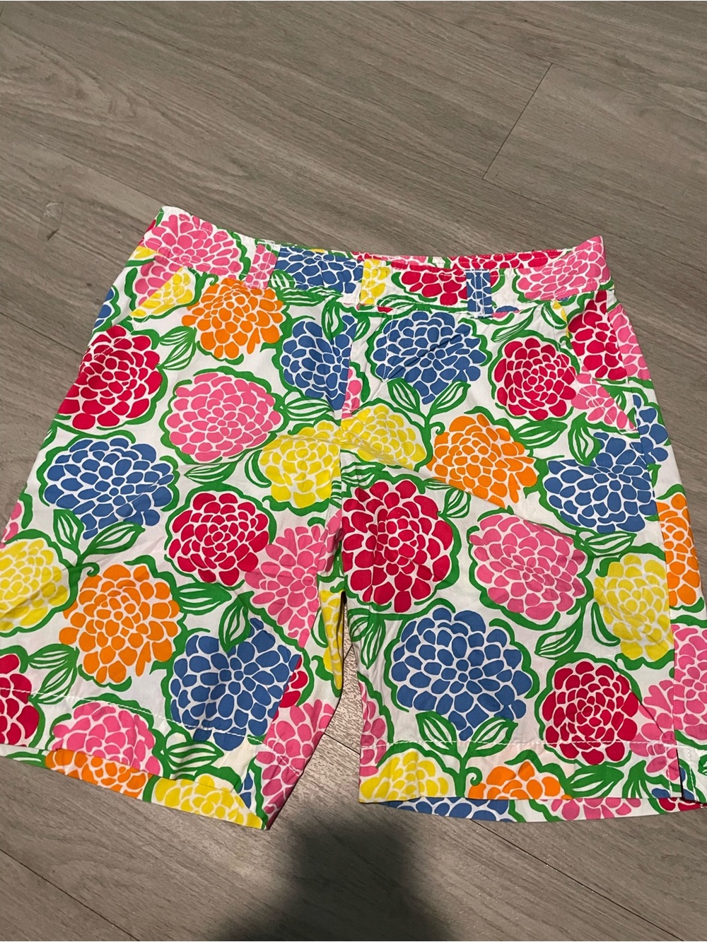 Lilly Pulitzer Multicolor Floral Bermuda Shorts in Pink, Yellow, Blue & Green